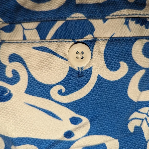 LILLY PULITZER Pants Blue White Print size 4 Beautiful Summery Print Alligator - Picture 11 of 17
